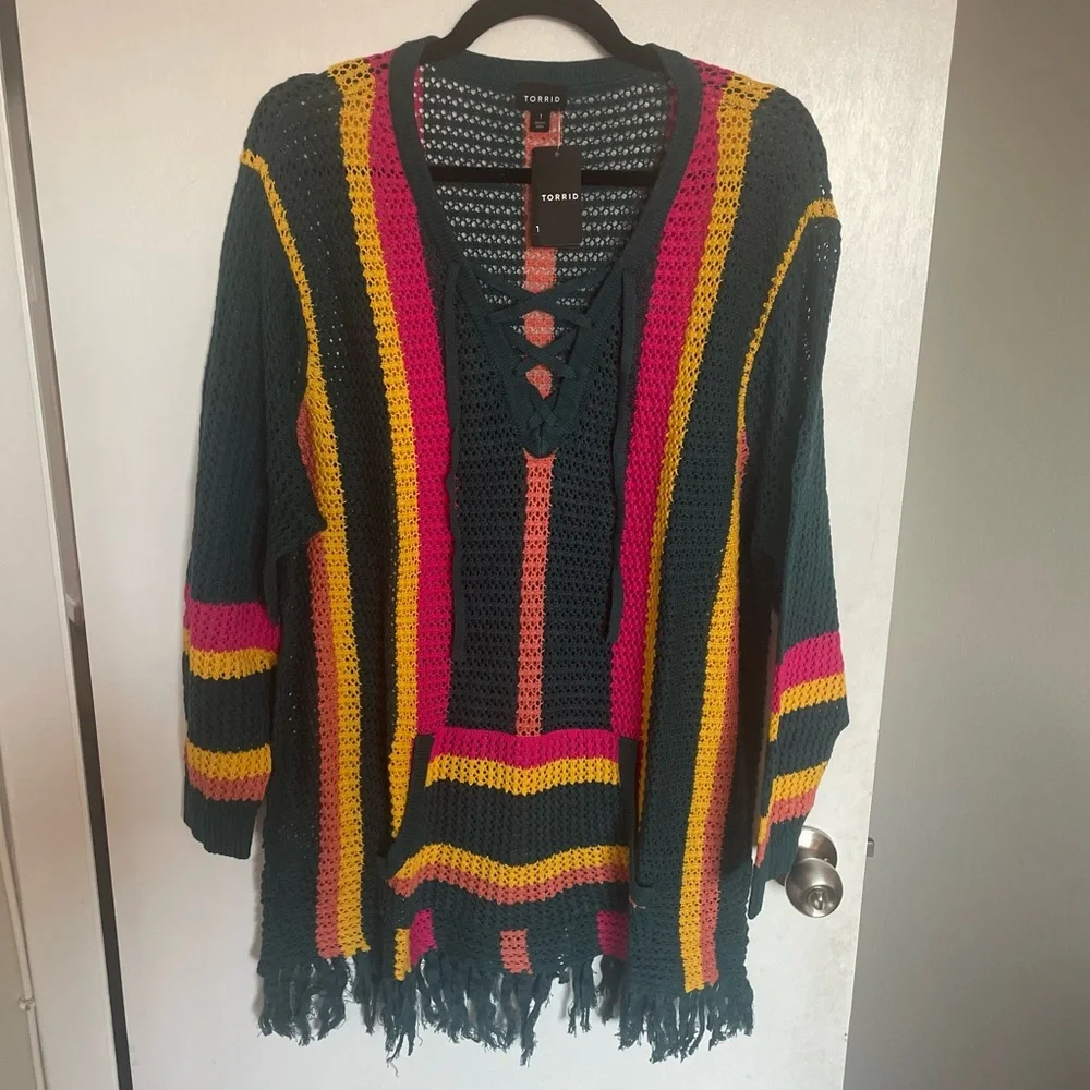 Torrid Pullover Striped V-Neck Sweater - Sizes 1X, 2X, 3X - Picture 2 of 13